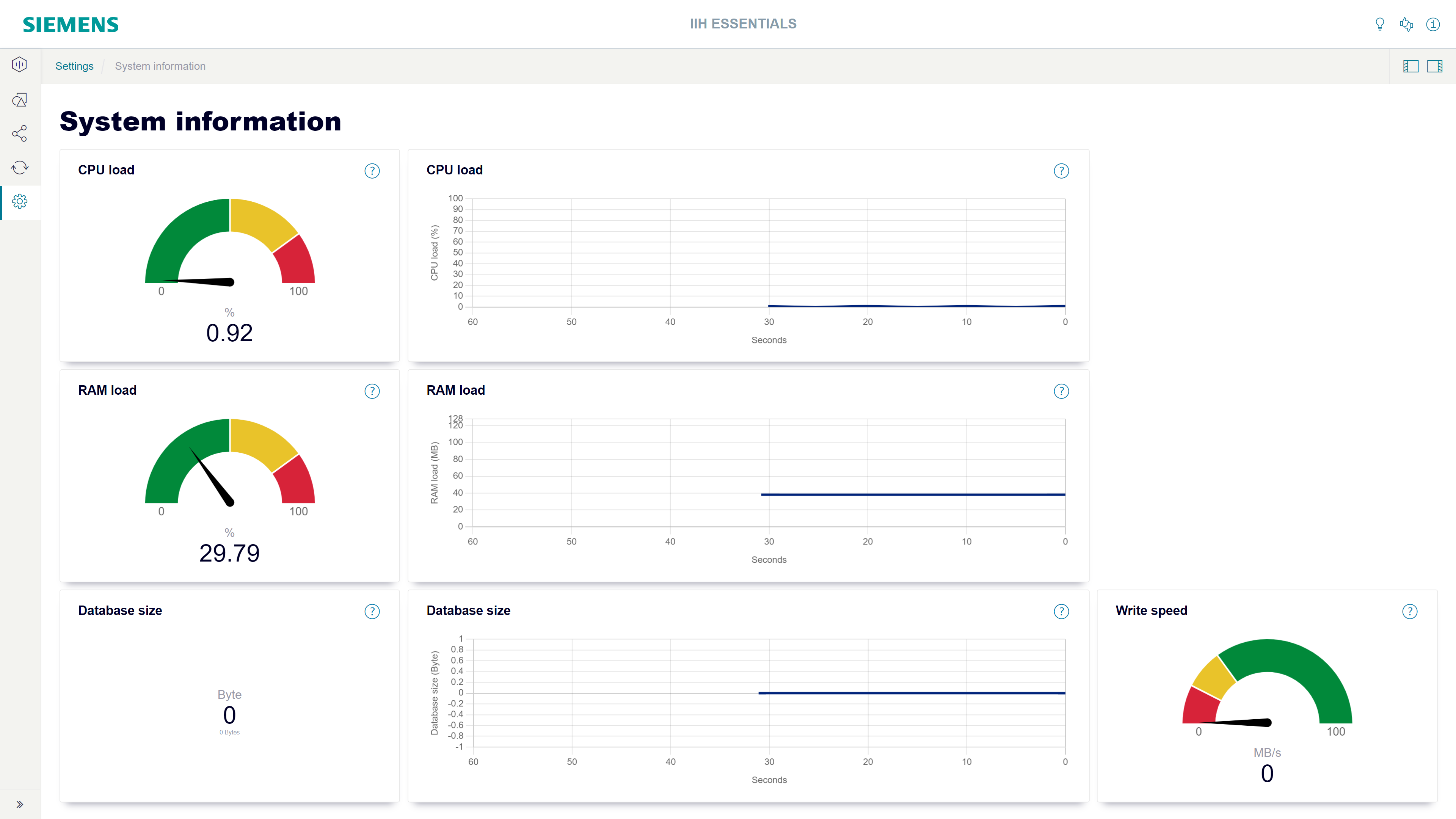 system information view